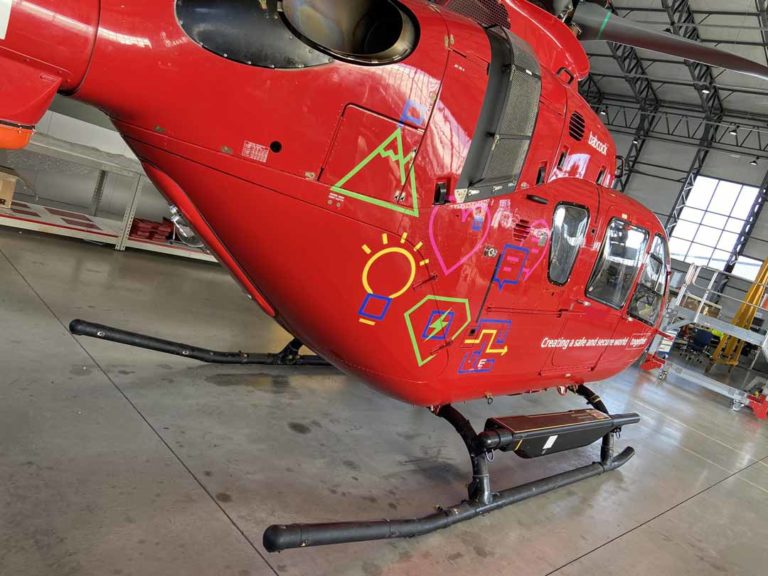 helicopter with graphics